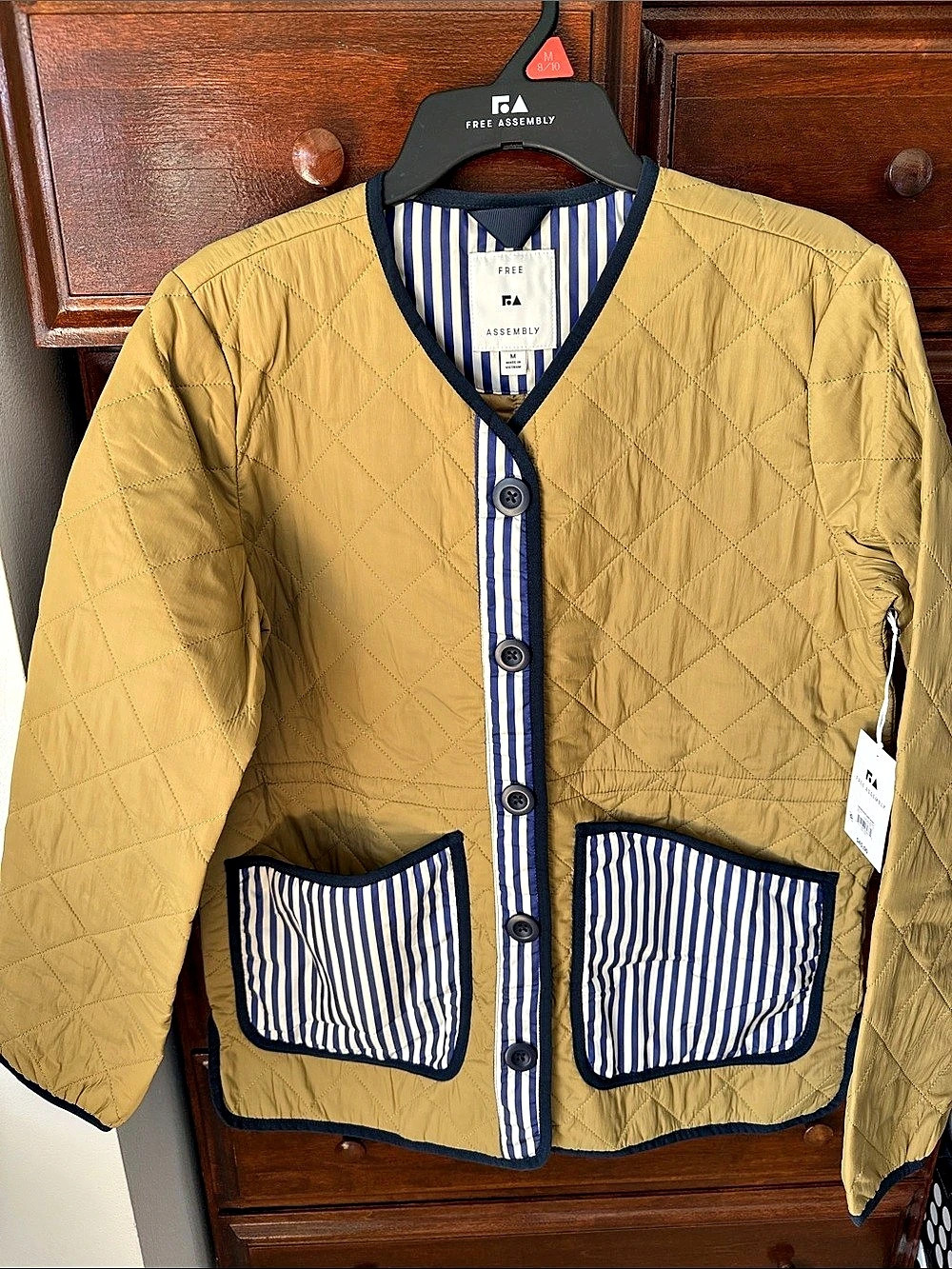 Assembly Quilted Jacket in Brown & Blue NWT